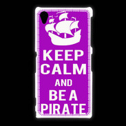 Coque Sony Xpéria Z1 Keep Calm Be a Pirate Violet