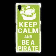 Coque Sony Xpéria Z1 Keep Calm Be a Pirate Vert pomme