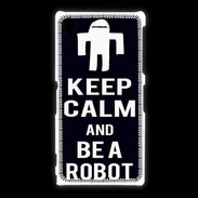 Coque Sony Xpéria Z1 Keep Calm Be a Robot Noir