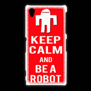 Coque Sony Xpéria Z1 Keep Calm Be a Robot Rouge