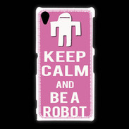 Coque Sony Xpéria Z1 Keep Calm Be a Robot Rose