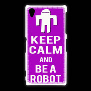 Coque Sony Xpéria Z1 Keep Calm Be a Robot Violet