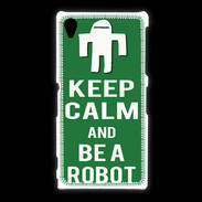Coque Sony Xpéria Z1 Keep Calm Be a Robot Vert