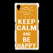 Coque Sony Xpéria Z1 Keep Calm Be Happy Orange