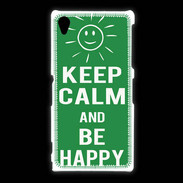 Coque Sony Xpéria Z1 Keep Calm Be Happy Vert