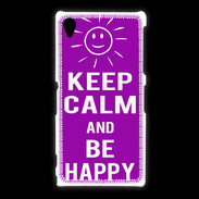 Coque Sony Xpéria Z1 Keep Calm Be Happy Violet