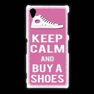 Coque Sony Xpéria Z1 Keep Calm Buy Shoes Rose