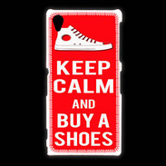 Coque Sony Xpéria Z1 Keep Calm Buy Shoes Rouge