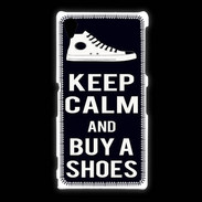 Coque Sony Xpéria Z1 Keep Calm Buy Shoes Noir
