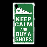 Coque Sony Xpéria Z1 Keep Calm Buy Shoes Vert