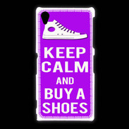 Coque Sony Xpéria Z1 Keep Calm Buy Shoes Violet