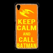 Coque Sony Xpéria Z1 Keep Calm Call Batman Orange