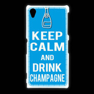 Coque Sony Xpéria Z1 Keep Calm Drink champagne Cyan