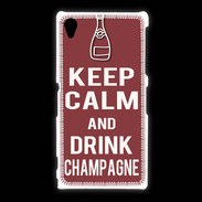 Coque Sony Xpéria Z1 Keep Calm Drink Champagne Brique