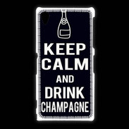 Coque Sony Xpéria Z1 Keep Calm Drink champagne Noir