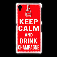 Coque Sony Xpéria Z1 Keep Calm Drink champagne Rouge