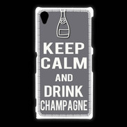 Coque Sony Xpéria Z1 Keep Calm Drink champagne Gris