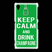 Coque Sony Xpéria Z1 Keep Calm Drink champagne Vert