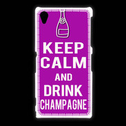 Coque Sony Xpéria Z1 Keep Calm Drink champagne Violet