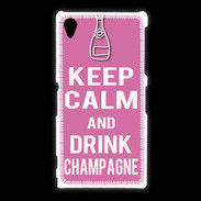 Coque Sony Xpéria Z1 Keep Calm Drink champagne Rose