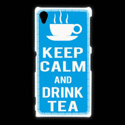 Coque Sony Xpéria Z1 Keep Calm Drink Tea Cyan
