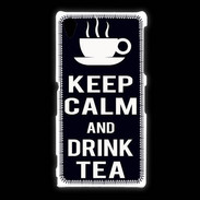 Coque Sony Xpéria Z1 Keep Calm Drink Tea Noir