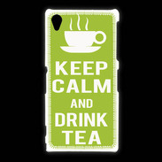Coque Sony Xpéria Z1 Keep Calm Drink Tea Vert pomme