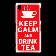 Coque Sony Xpéria Z1 Keep Calm Drink Tea Rouge