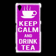 Coque Sony Xpéria Z1 Keep Calm Drink Tea Violet