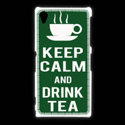 Coque Sony Xpéria Z1 Keep Calm Drink Tea Vert