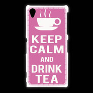 Coque Sony Xpéria Z1 Keep Calm Drink Tea Rose