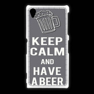 Coque Sony Xpéria Z1 Keep Calm Have a beer Gris