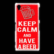 Coque Sony Xpéria Z1 Keep Calm Have a beer Rouge