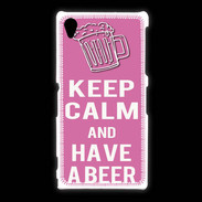 Coque Sony Xpéria Z1 Keep Calm Have a beer Rose