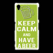 Coque Sony Xpéria Z1 Keep Calm Have a beer Vert pomme