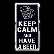 Coque Sony Xpéria Z1 Keep Calm Have a beer Noir