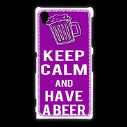 Coque Sony Xpéria Z1 Keep Calm Have a beer Violet