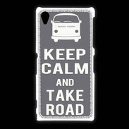 Coque Sony Xpéria Z1 Keep Calm Take Road Gris