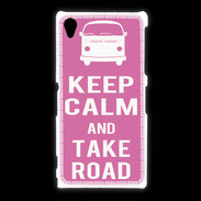 Coque Sony Xpéria Z1 Keep Calm Take Road Rose