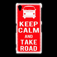 Coque Sony Xpéria Z1 Keep Calm Take Road Rouge