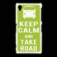 Coque Sony Xpéria Z1 Keep Calm Take road Vert pomme