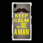 Coque Sony Xpéria Z1 Keep Calm Be a Man Gris