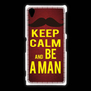Coque Sony Xpéria Z1 Keep Calm Be a Man Rouge