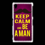 Coque Sony Xpéria Z1 Keep Calm Be a Man Rose