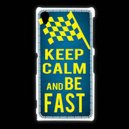 Coque Sony Xpéria Z1 Keep Calm and Be Fast Bleu