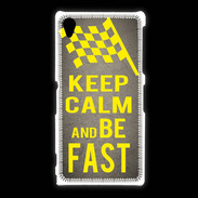 Coque Sony Xpéria Z1 Keep Calm and Be Fast Gris