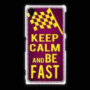 Coque Sony Xpéria Z1 Keep Calm and Be Fast Rose