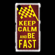 Coque Sony Xpéria Z1 Keep Calm and Be Fast Rouge