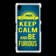 Coque Sony Xpéria Z1 Keep Calm and Be Furious Bleu