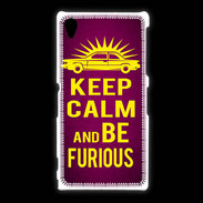 Coque Sony Xpéria Z1 Keep Calm and Be Furious Rose